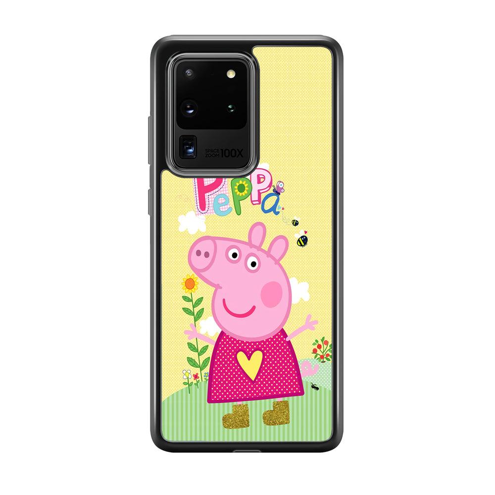 Peppa Pig Sunday Gardening Samsung Galaxy S20 Ultra Case-Rubber Black (2D Case)-Oxvistore