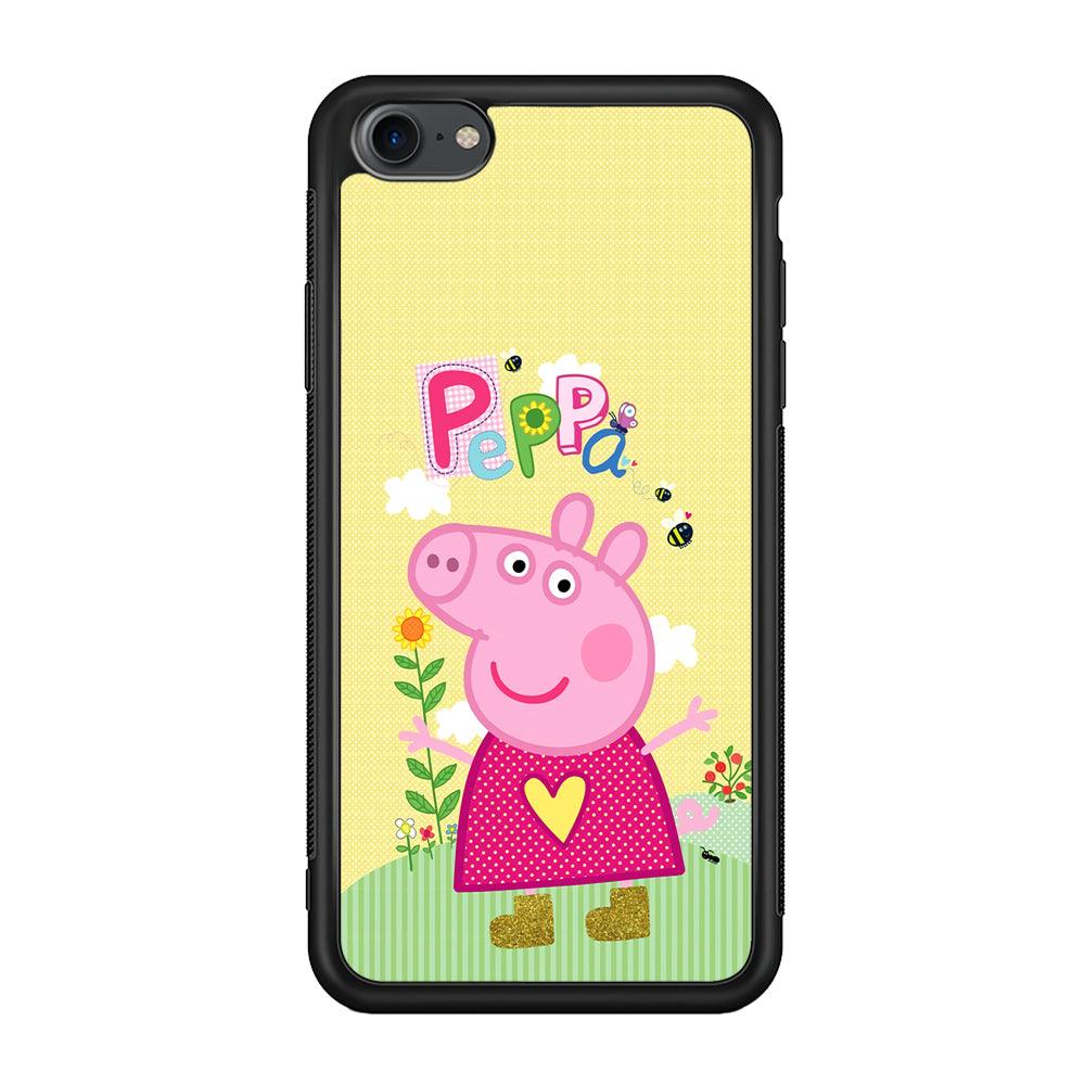 Peppa Pig Sunday Gardening iPhone 8 Case-Rubber Black (2D Case)-Oxvistore