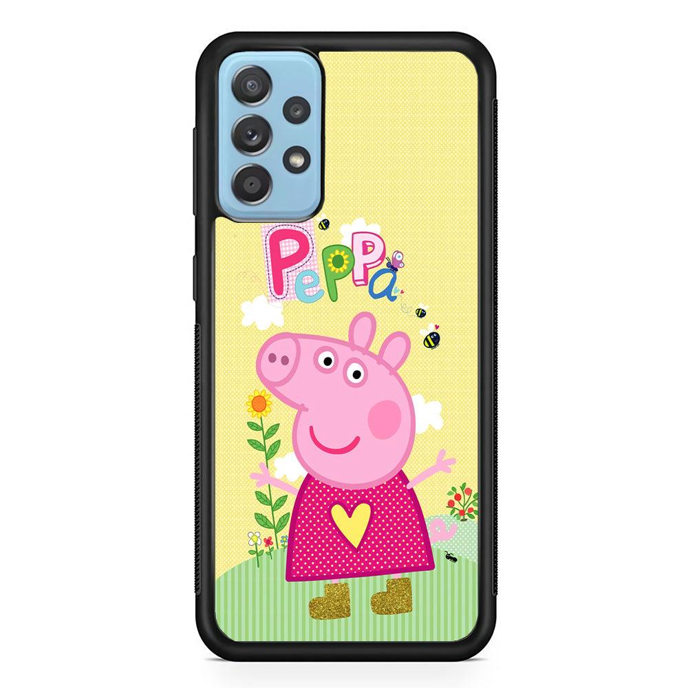 Peppa Pig Sunday Gardening Samsung Galaxy A52 Case-Rubber Black (2D Case)-Oxvistore