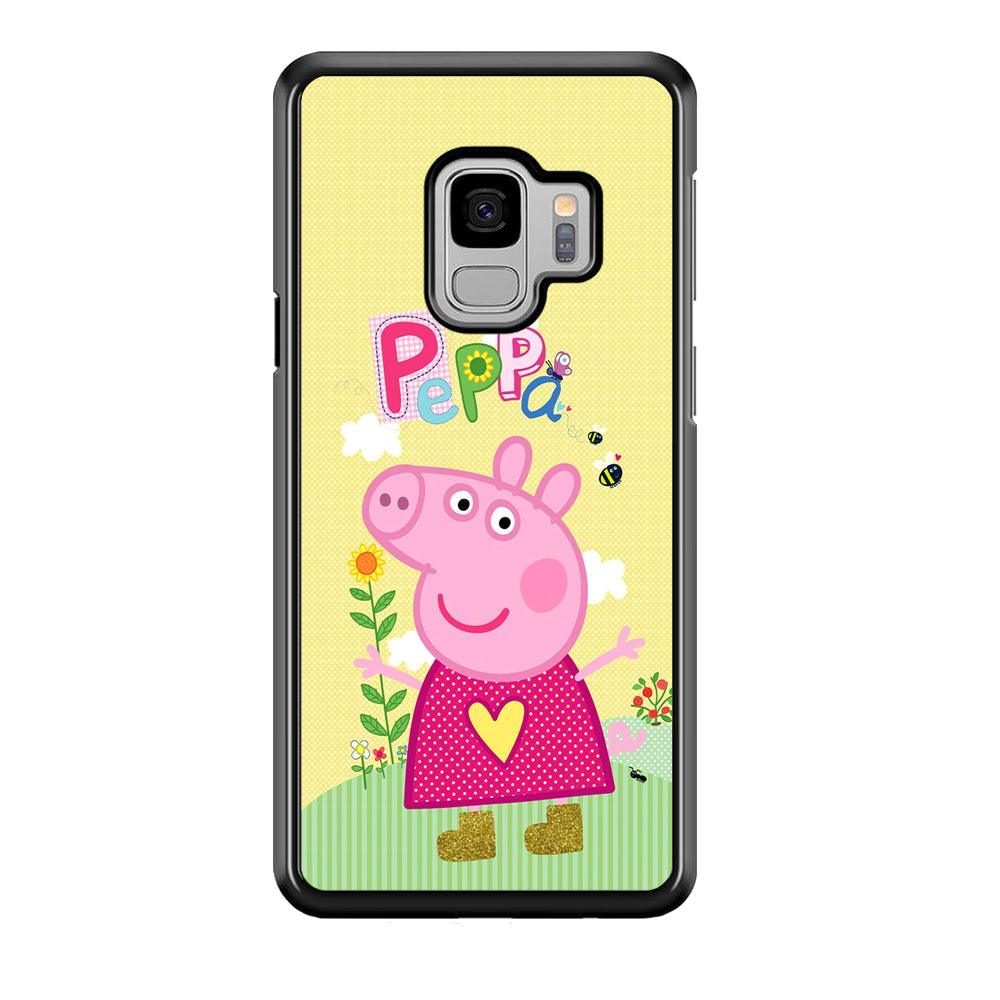 Peppa Pig Sunday Gardening Samsung Galaxy S9 Case-Rubber Black (2D Case)-Oxvistore