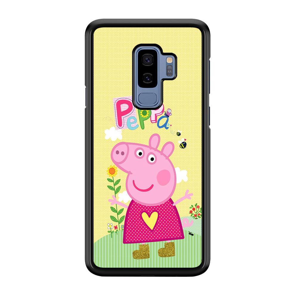 Peppa Pig Sunday Gardening Samsung Galaxy S9 Plus Case-Rubber Black (2D Case)-Oxvistore