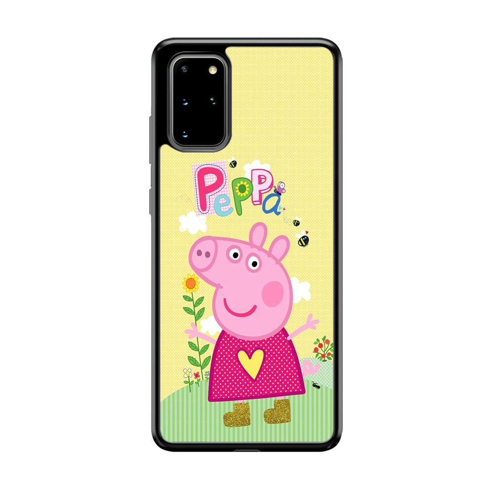 Peppa Pig Sunday Gardening Samsung Galaxy S20 Plus Case-Rubber Black (2D Case)-Oxvistore