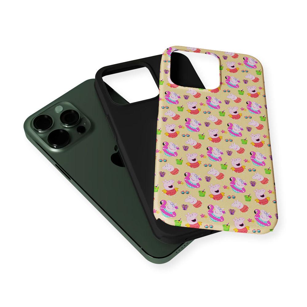 Peppa Pig on The Beach Pattern 2 in 1 Tough Phone Case-Oxvistore
