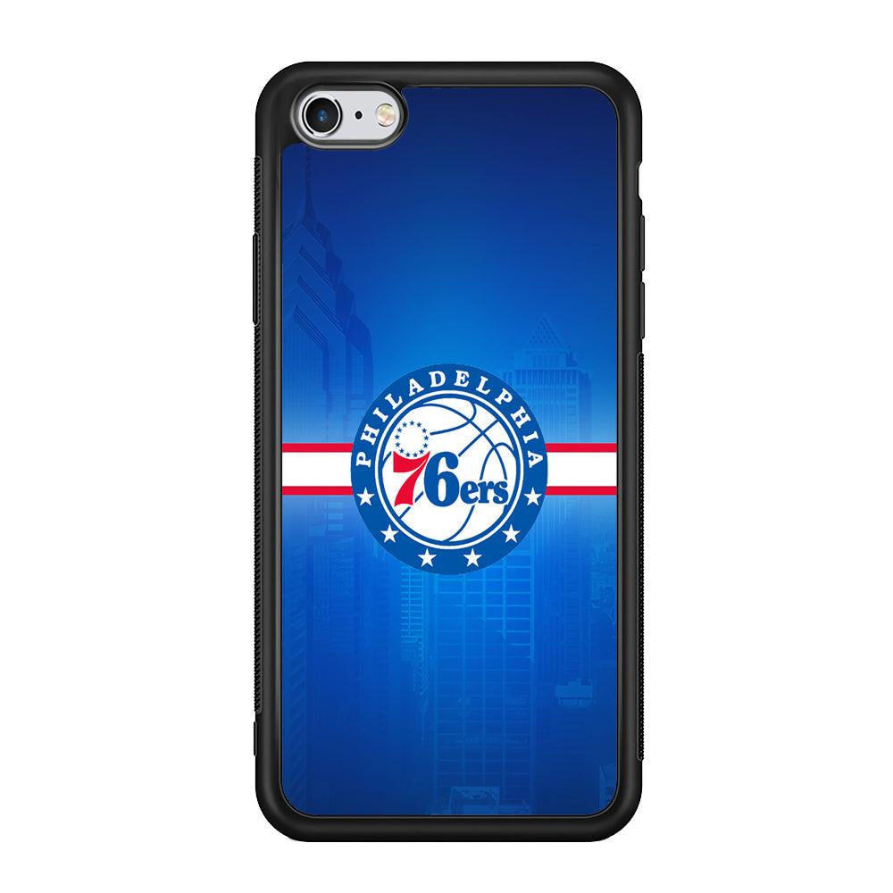 Philadelphia 76ers Bluish Shadow iPhone 6 | 6s Case-Rubber Black (2D Case)-Oxvistore