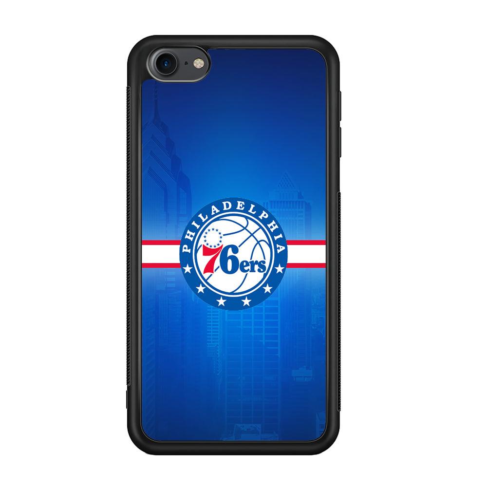 Philadelphia 76ers Bluish Shadow iPod Touch 6 Case-Rubber Black (2D Case)-Oxvistore