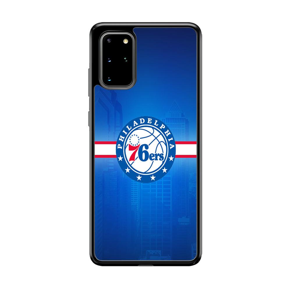 Philadelphia 76ers Bluish Shadow Samsung Galaxy S20 Plus Case-Rubber Black (2D Case)-Oxvistore
