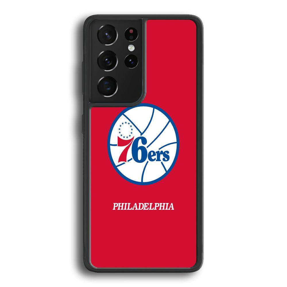 Philadelphia 76ers The Red Soul Samsung Galaxy S22 Ultra Case-Rubber Black (2D Case)-Oxvistore