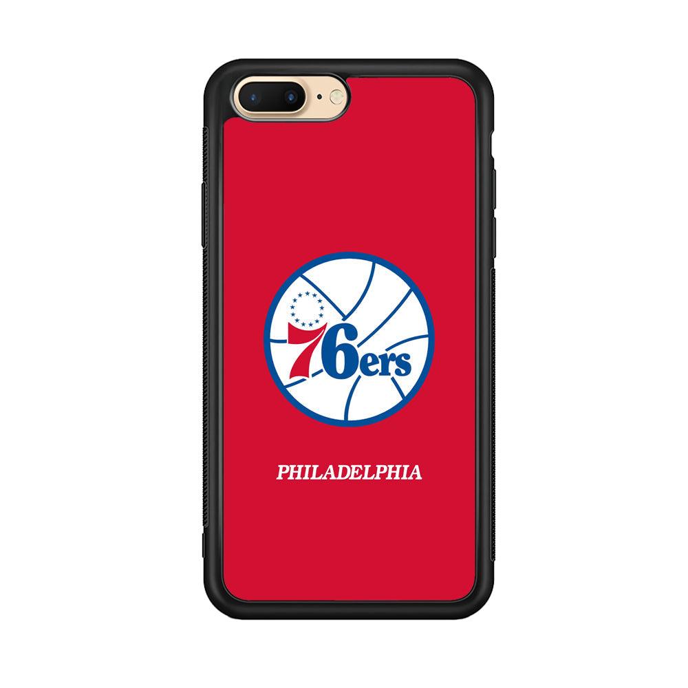 Philadelphia 76ers The Red Soul iPhone 8 Plus Case-Rubber Black (2D Case)-Oxvistore