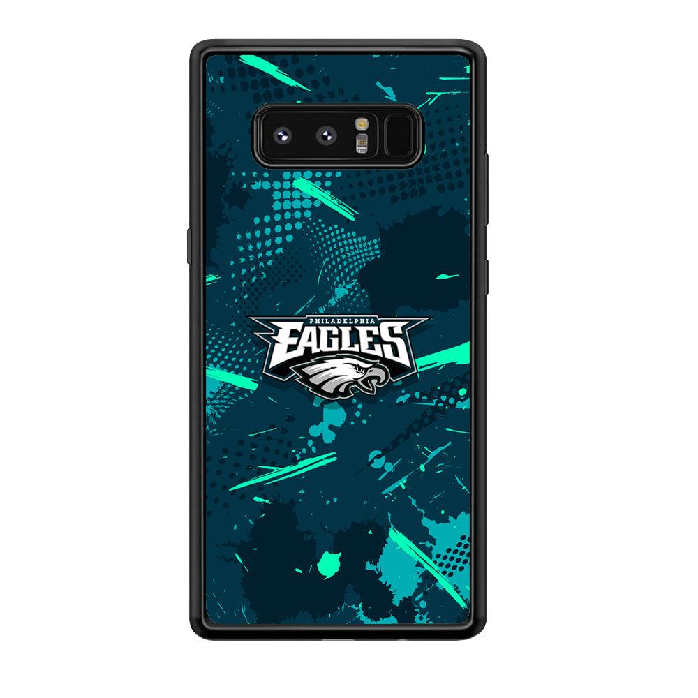 Philadelphia Eagles Abstract Bold Green Samsung Galaxy Note 8 Case-Rubber Black (2D Case)-Oxvistore