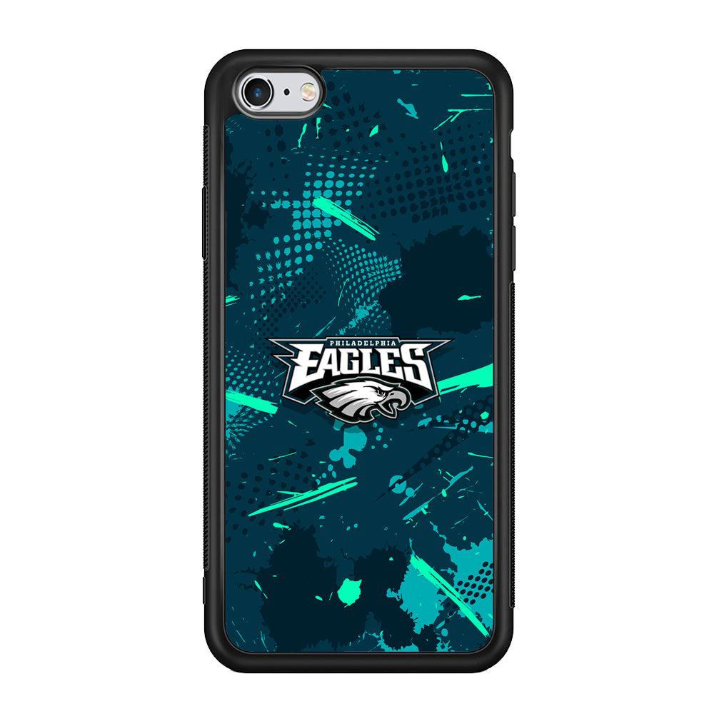 Philadelphia Eagles Abstract Bold Green iPhone 6 | 6s Case-Rubber Black (2D Case)-Oxvistore