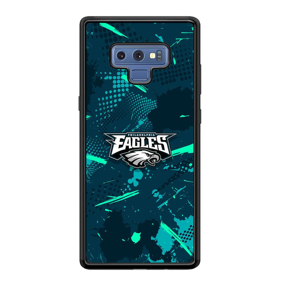 Philadelphia Eagles Abstract Bold Green Samsung Galaxy Note 9 Case-Rubber Black (2D Case)-Oxvistore