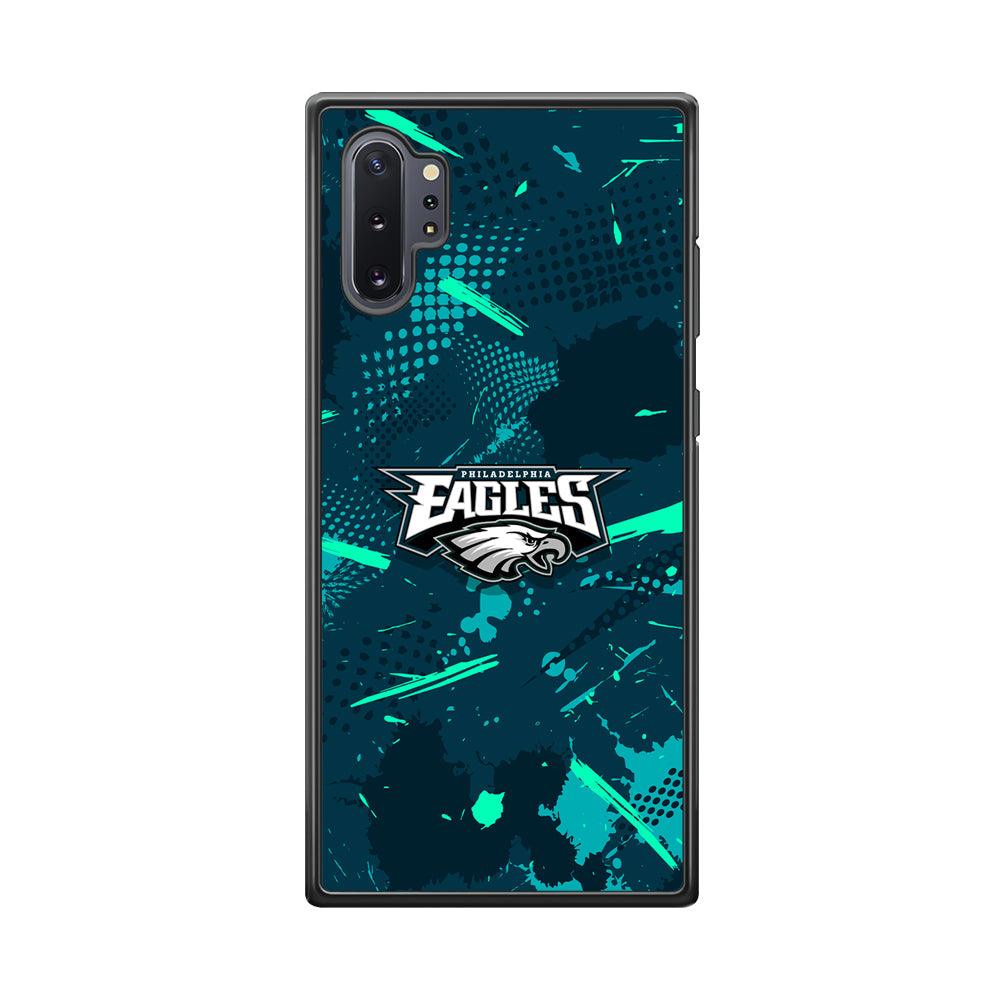 Philadelphia Eagles Abstract Bold Green Samsung Galaxy Note 10 Plus Case-Rubber Black (2D Case)-Oxvistore
