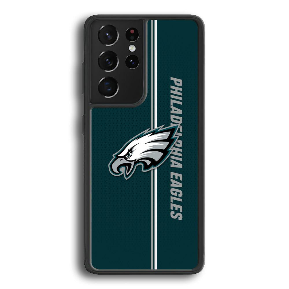 Philadelphia Eagles Stare of Faith Samsung Galaxy S24 Ultra Case-Rubber Black (2D Case)-Oxvistore