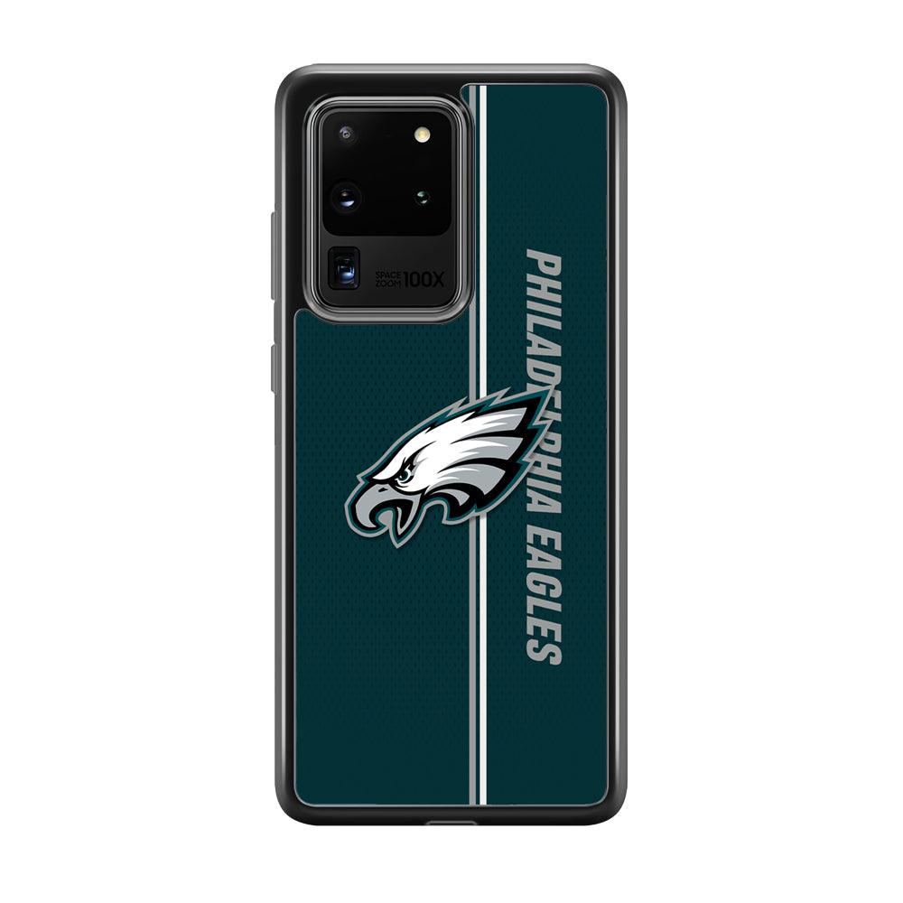 Philadelphia Eagles Stare of Faith Samsung Galaxy S20 Ultra Case-Rubber Black (2D Case)-Oxvistore