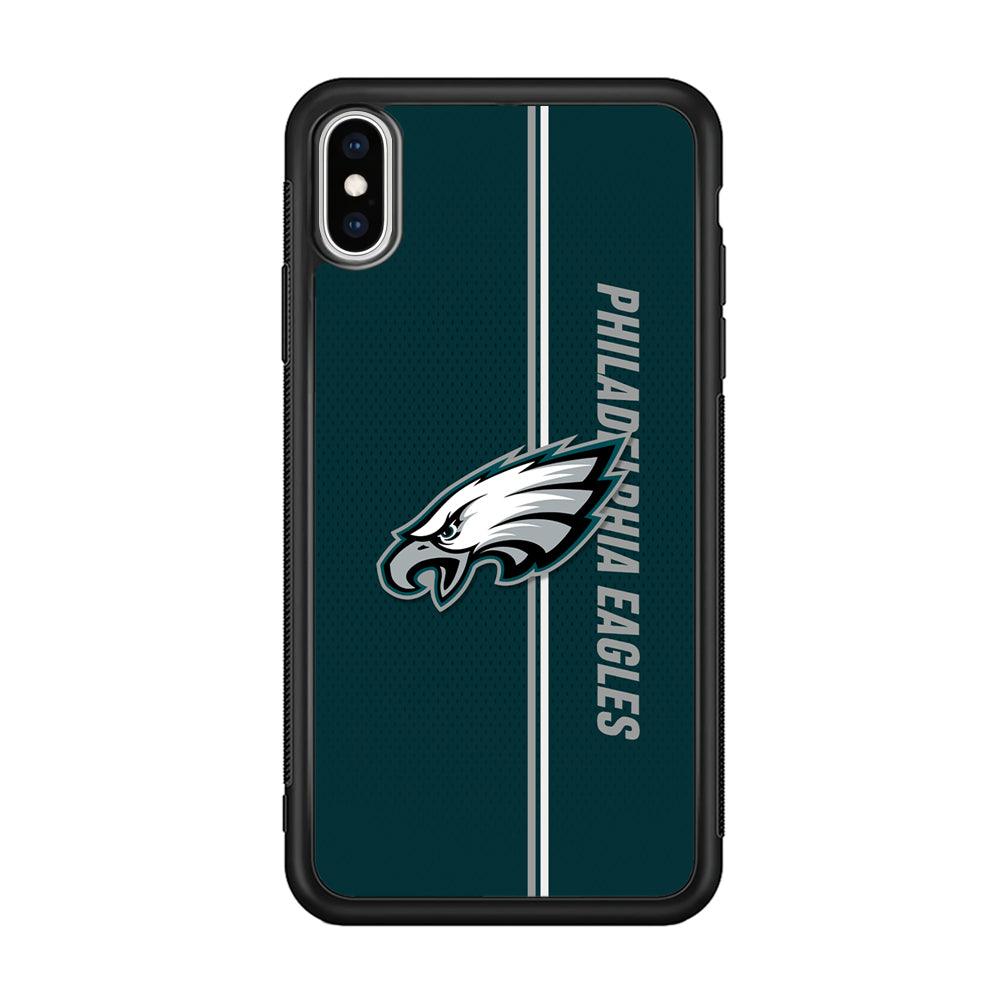Philadelphia Eagles Stare of Faith iPhone XS Case-Rubber Black (2D Case)-Oxvistore