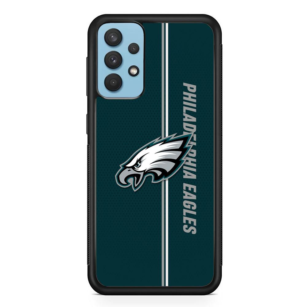 Philadelphia Eagles Stare of Faith Samsung Galaxy A32 Case-Rubber Black (2D Case)-Oxvistore