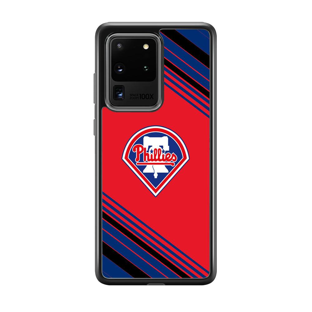 Philadelphia Phillies Increase The Beat Samsung Galaxy S20 Ultra Case-Rubber Black (2D Case)-Oxvistore