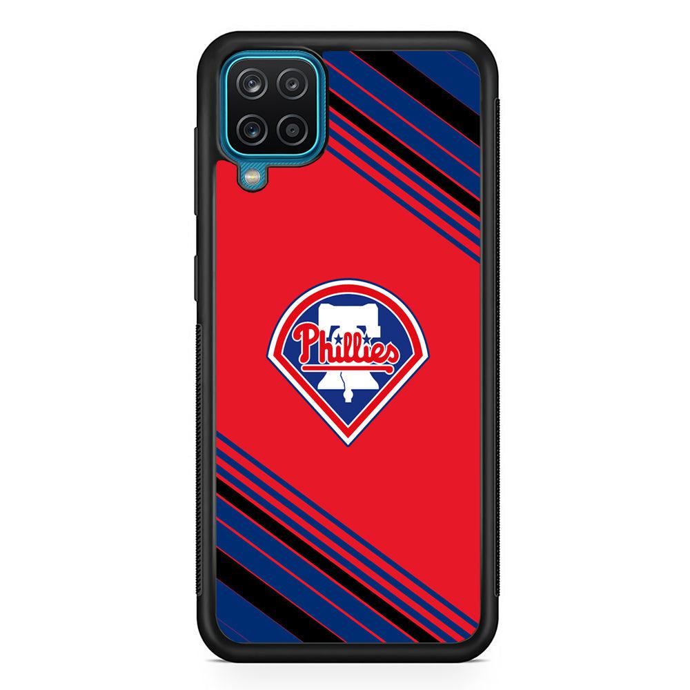 Philadelphia Phillies Increase The Beat Samsung Galaxy A12 Case-Rubber Black (2D Case)-Oxvistore