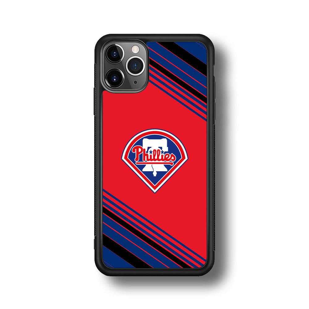 Philadelphia Phillies Increase The Beat iPhone 11 Pro Max Case-Rubber Black (2D Case)-Oxvistore