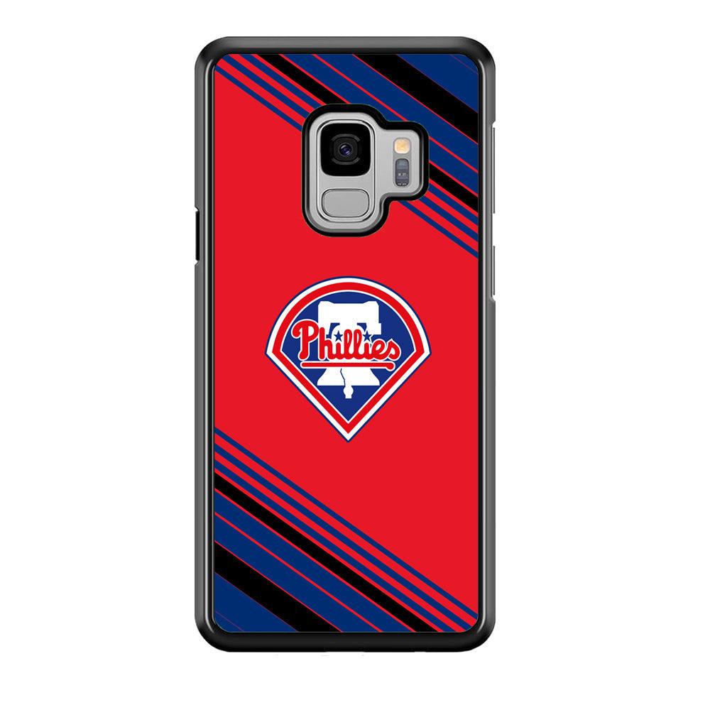 Philadelphia Phillies Increase The Beat Samsung Galaxy S9 Case-Rubber Black (2D Case)-Oxvistore