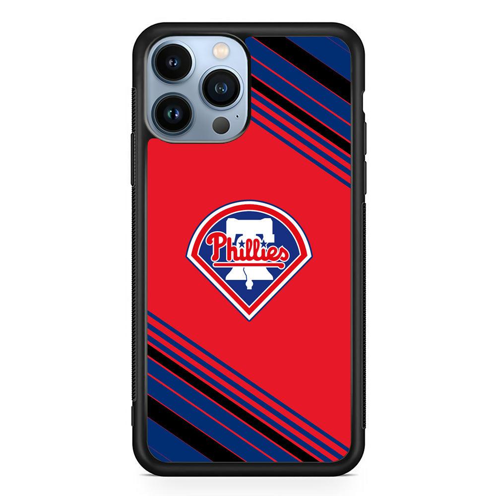 Philadelphia Phillies Increase The Beat iPhone 15 Pro Case-Rubber Black (2D Case)-Oxvistore