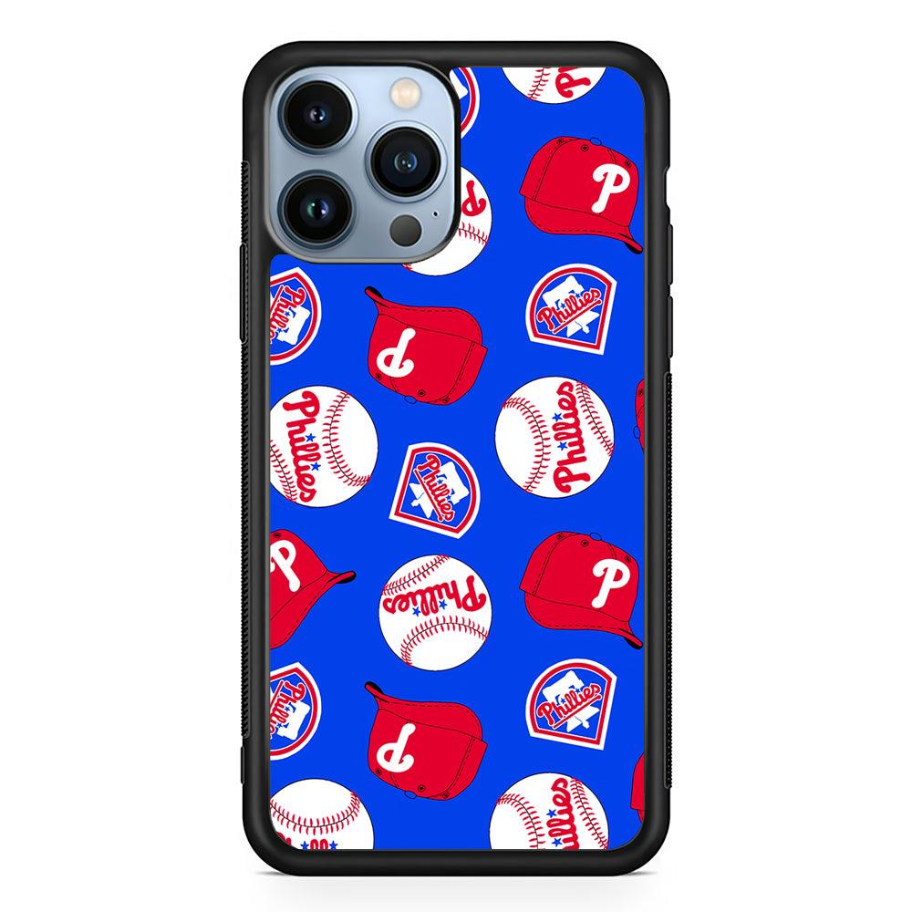 Philadelphia Phillies Pattern 2D Rubber Phone Case-Black-Oxvistore