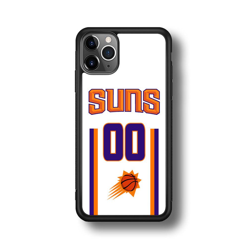 Phoenix Suns White Zero Jersey iPhone 11 Pro Max Case-Rubber Black (2D Case)-Oxvistore