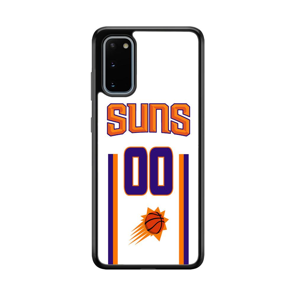 Phoenix Suns White Zero Jersey Samsung Galaxy S20 Case-Rubber Black (2D Case)-Oxvistore