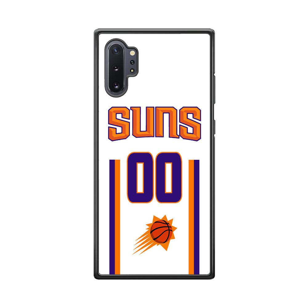 Phoenix Suns White Zero Jersey Samsung Galaxy Note 10 Plus Case-Rubber Black (2D Case)-Oxvistore