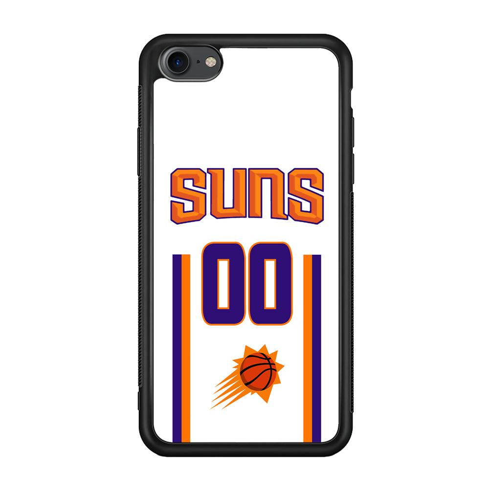 Phoenix Suns White Zero Jersey iPhone 8 Case-Rubber Black (2D Case)-Oxvistore