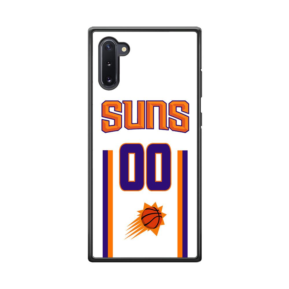 Phoenix Suns White Zero Jersey Samsung Galaxy Note 10 Case-Rubber Black (2D Case)-Oxvistore