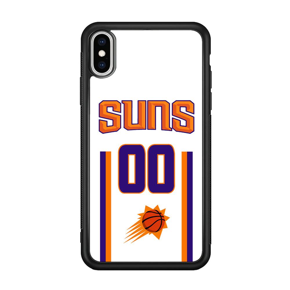 Phoenix Suns White Zero Jersey iPhone Xs Max Case-Rubber Black (2D Case)-Oxvistore