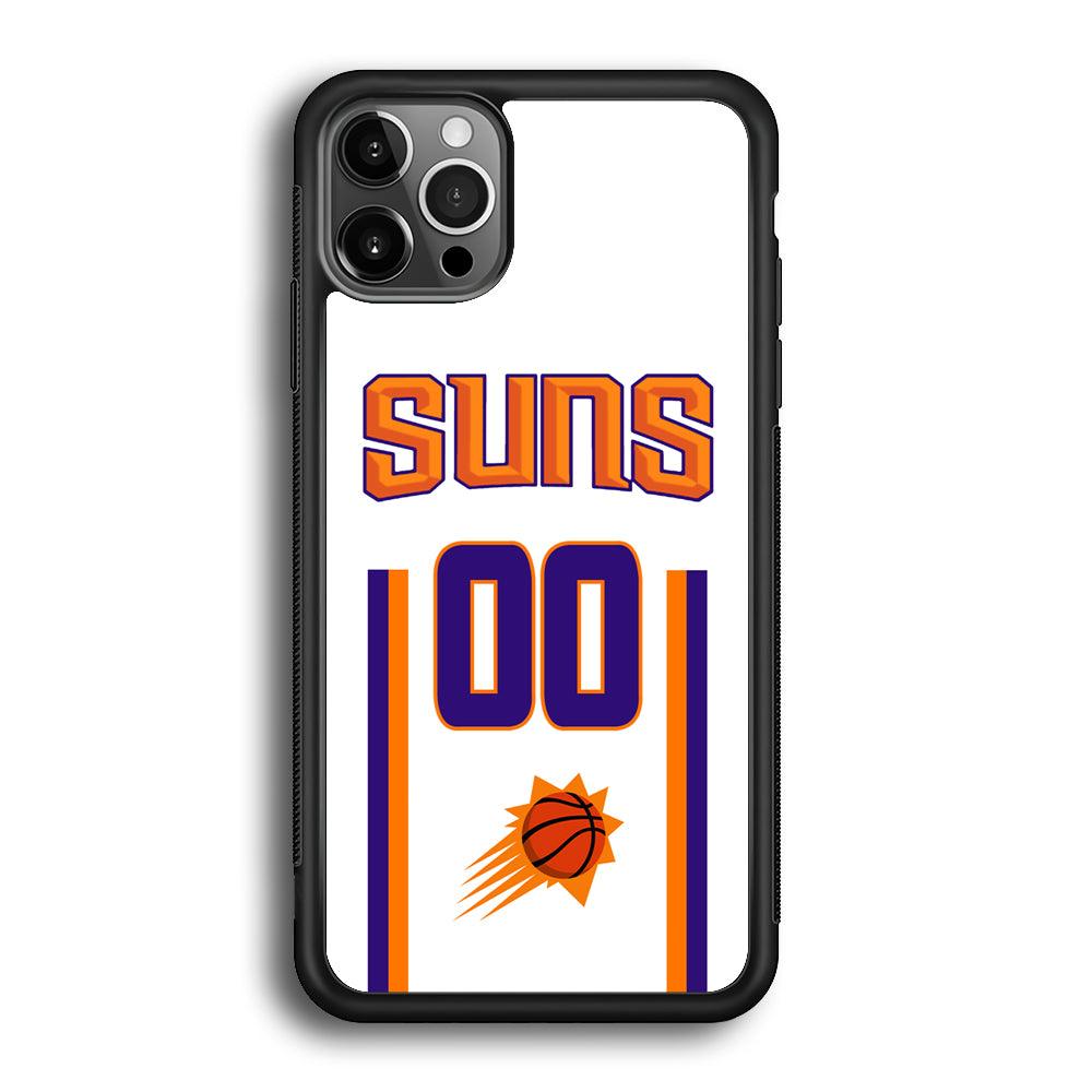 Phoenix Suns White Zero Jersey iPhone 12 Pro Max Case-Rubber Black (2D Case)-Oxvistore