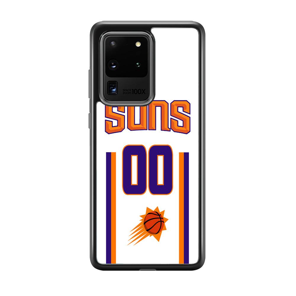 Phoenix Suns White Zero Jersey Samsung Galaxy S20 Ultra Case-Rubber Black (2D Case)-Oxvistore