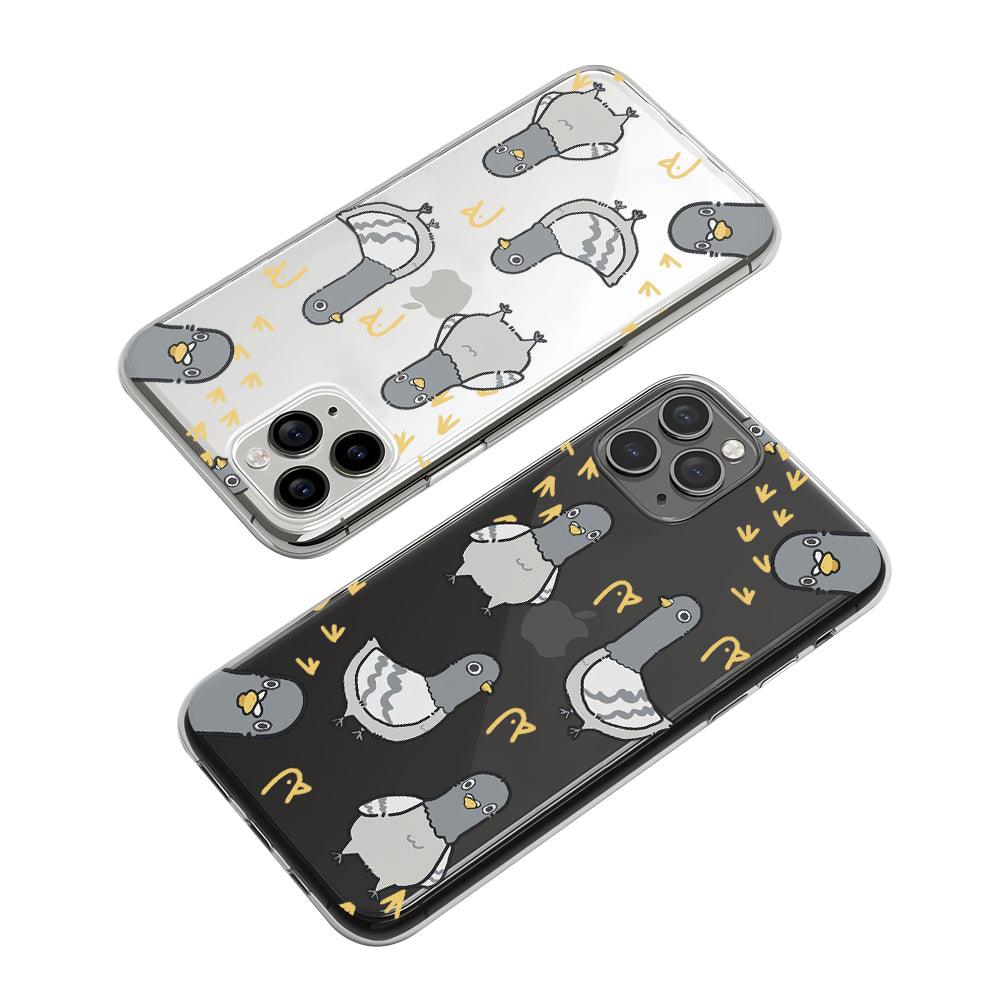Pigeons Bird Chat with Rhythm Clear Soft Case-Oxvistore