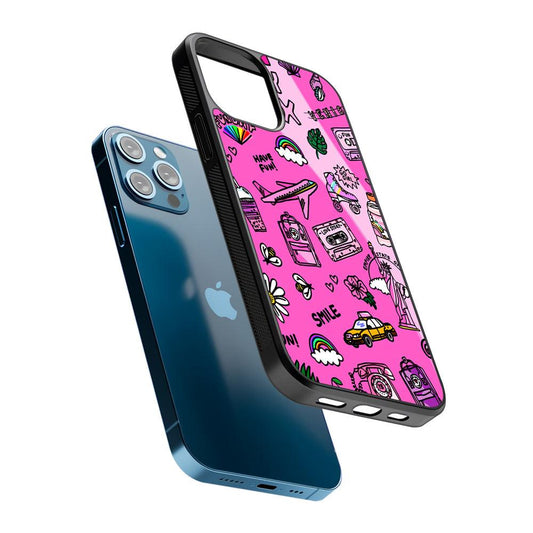 Pink Cute Girly Pattern 2D Rubber Phone Case-Oxvistore
