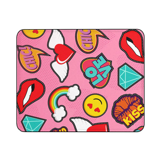 Pink Girly Pop Art Mouse Pads | Custom Mouse Pad with Non-Slip Rubber Base