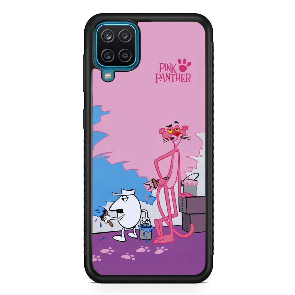 Pink Panther Good Choice of Color Samsung Galaxy A12 Case-Rubber Black (2D Case)-Oxvistore
