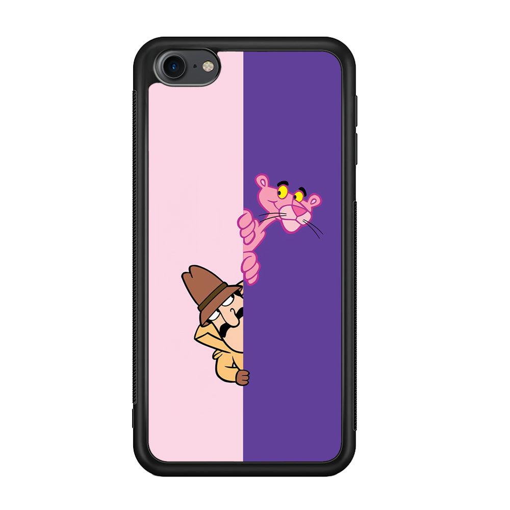 Pink Panther Hide and Seek with Detective iPod Touch 6 Case-Rubber Black (2D Case)-Oxvistore