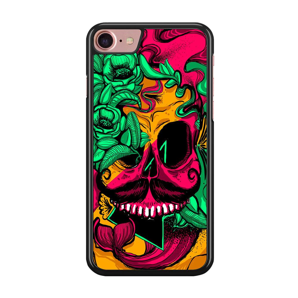 Pirates Skull Artistic Art iPhone 8 Case-Rubber Black (2D Case)-Oxvistore