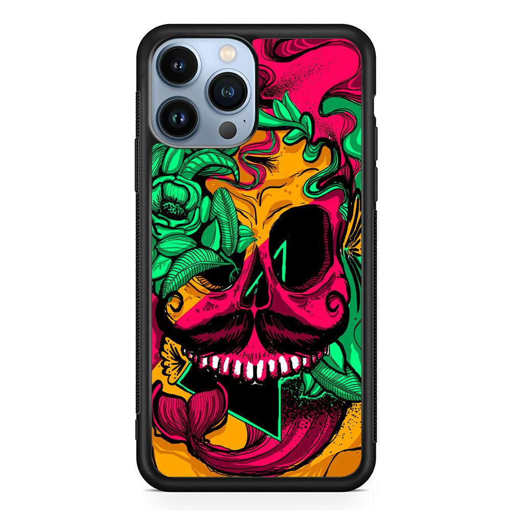 Pirates Skull Artistic Art iPhone 15 Pro Max Case-Rubber White (2D Case)-Oxvistore