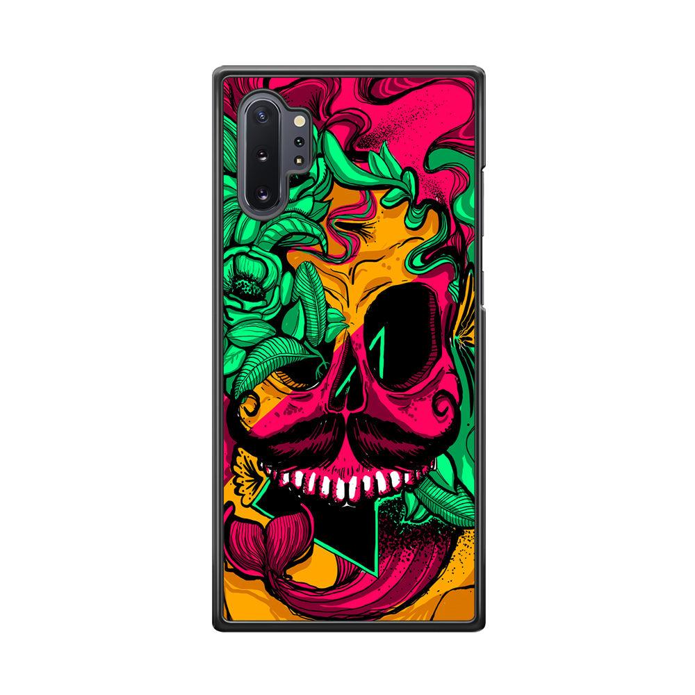 Pirates Skull Artistic Art Samsung Galaxy Note 10 Plus Case-Rubber Black (2D Case)-Oxvistore