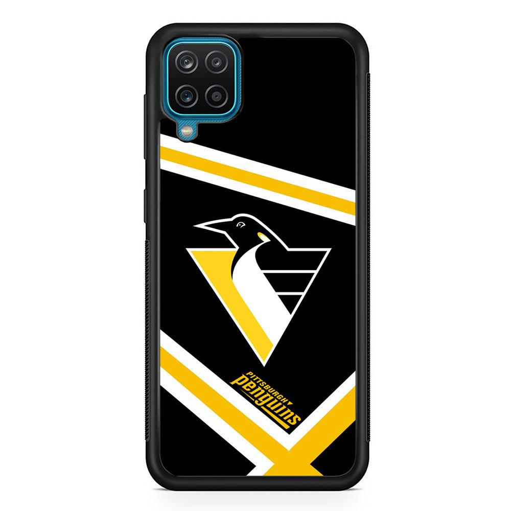 Pittsburgh Penguins Absolute Triplet Line Samsung Galaxy A12 Case-Rubber Black (2D Case)-Oxvistore