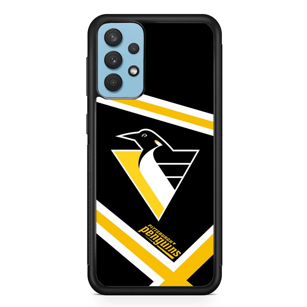 Pittsburgh Penguins Absolute Triplet Line Samsung Galaxy A32 Case-Rubber Black (2D Case)-Oxvistore