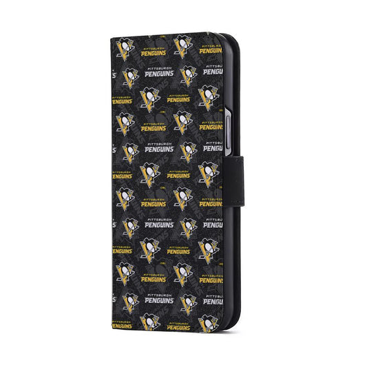 Pittsburgh Penguins Pattern Flip Wallet Phone Case-Oxvistore