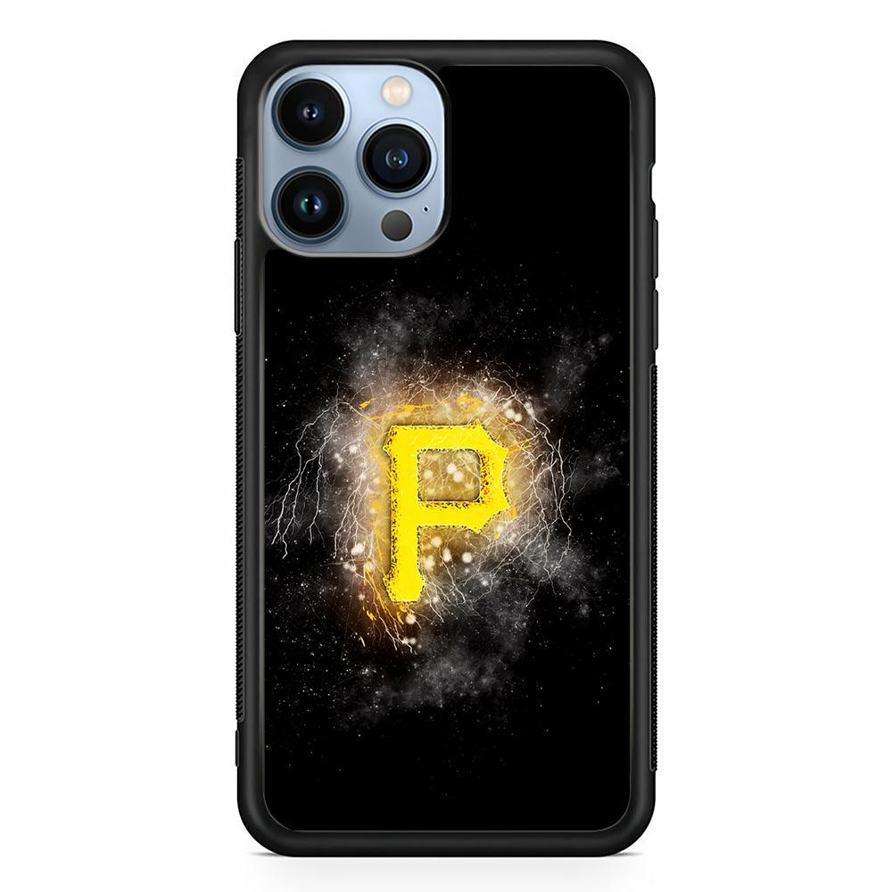 Pittsburgh Pirates Abstract 2D Rubber Phone Case-Black-Oxvistore