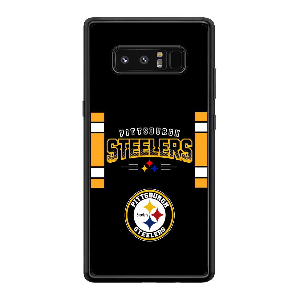 Pittsburgh Steelers Jersey on Black Samsung Galaxy Note 8 Case-Rubber Black (2D Case)-Oxvistore