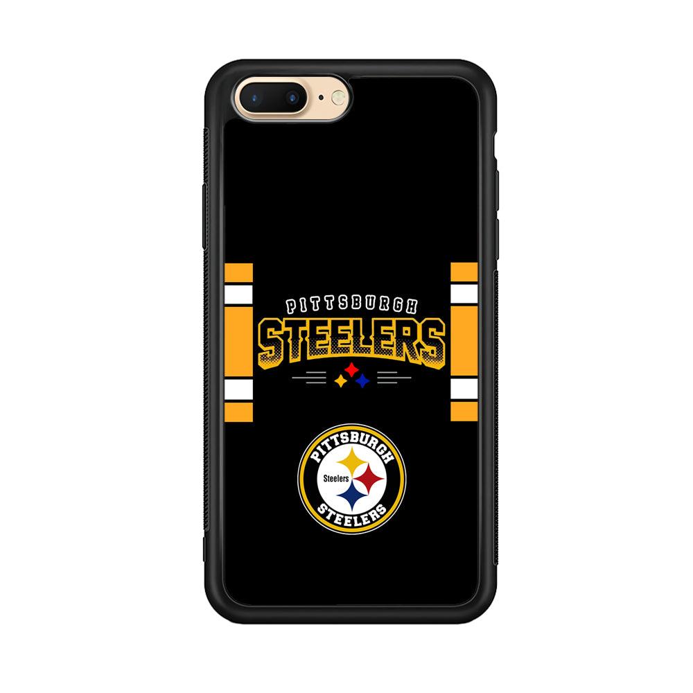 Pittsburgh Steelers Jersey on Black iPhone 8 Plus Case-Rubber Black (2D Case)-Oxvistore