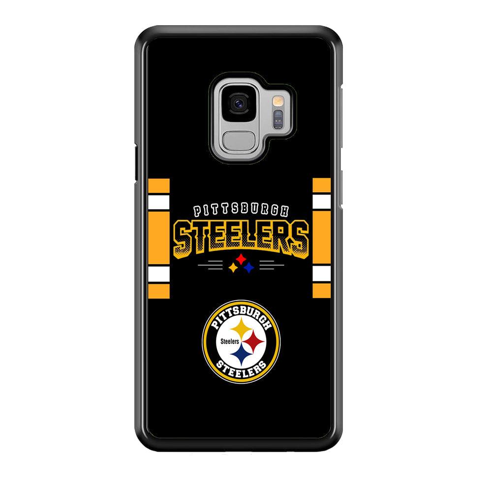 Pittsburgh Steelers Jersey on Black Samsung Galaxy S9 Case-Rubber Black (2D Case)-Oxvistore