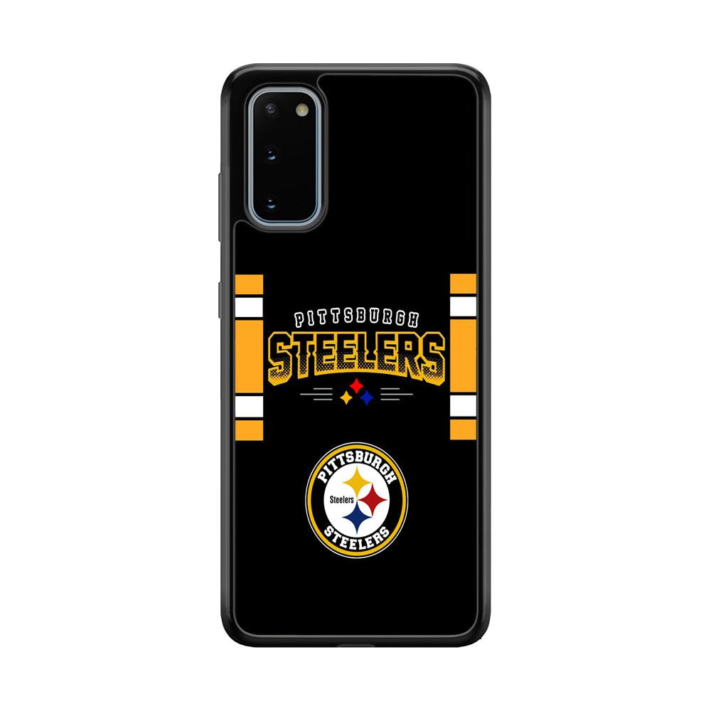 Pittsburgh Steelers Jersey on Black Samsung Galaxy S20 Case-Rubber Black (2D Case)-Oxvistore